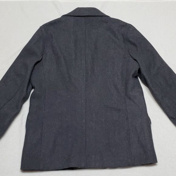 GAP Wool Blend Gray Notched Collar Filled Quilted Double Breasted Peacoat - Picture 8 of 16